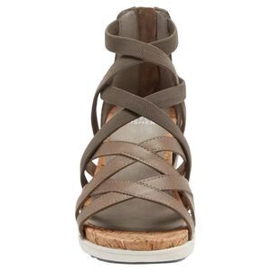 Eileen Fisher Verge Women’s Sandal size 8.5 Gray Leather Gladiator Shoes